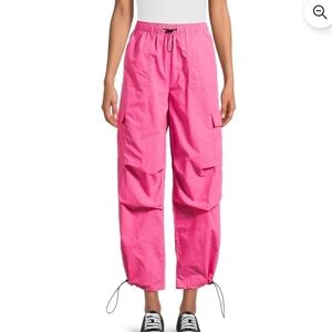 No Boundaries Juniors’ Parachute Pant Hot Pink Size Xsmall